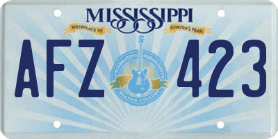 MS license plate AFZ423