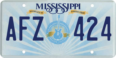 MS license plate AFZ424