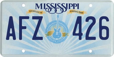 MS license plate AFZ426