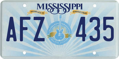 MS license plate AFZ435