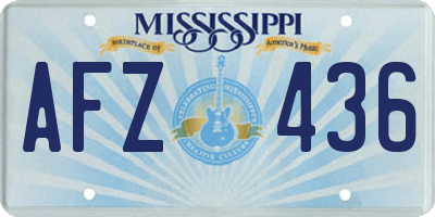 MS license plate AFZ436