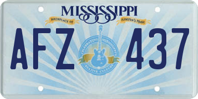 MS license plate AFZ437