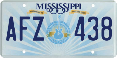 MS license plate AFZ438