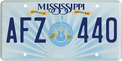 MS license plate AFZ440