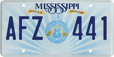 MS license plate AFZ441
