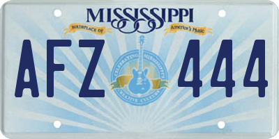 MS license plate AFZ444