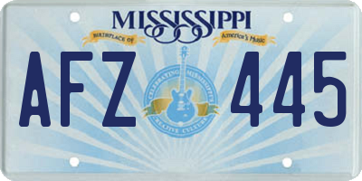 MS license plate AFZ445