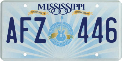 MS license plate AFZ446