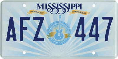 MS license plate AFZ447