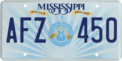 MS license plate AFZ450
