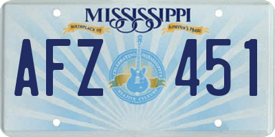 MS license plate AFZ451