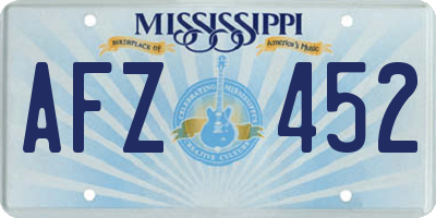 MS license plate AFZ452