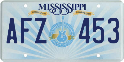 MS license plate AFZ453