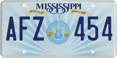 MS license plate AFZ454