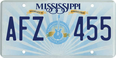MS license plate AFZ455