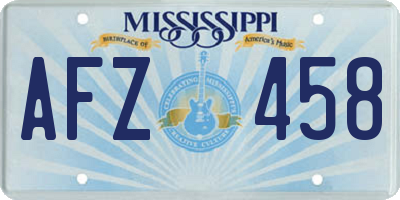 MS license plate AFZ458