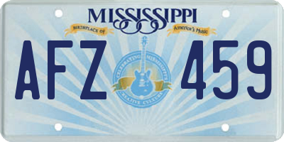 MS license plate AFZ459