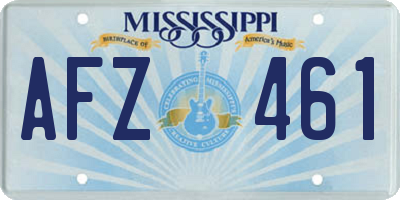 MS license plate AFZ461