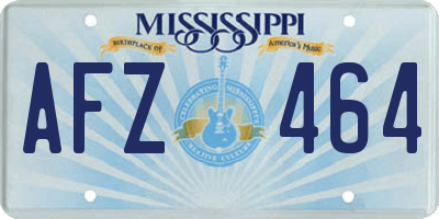 MS license plate AFZ464