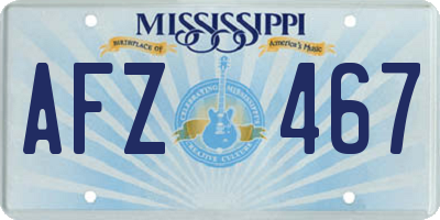 MS license plate AFZ467