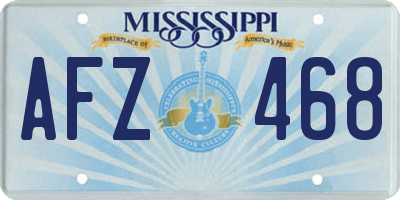 MS license plate AFZ468