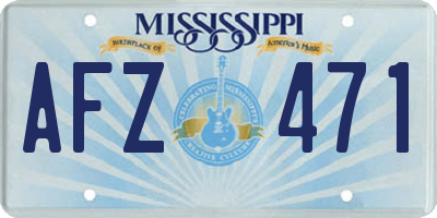 MS license plate AFZ471
