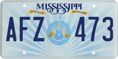 MS license plate AFZ473