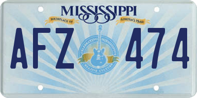 MS license plate AFZ474