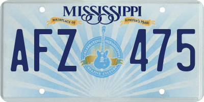 MS license plate AFZ475