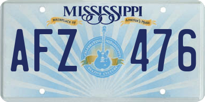 MS license plate AFZ476