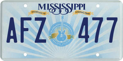 MS license plate AFZ477