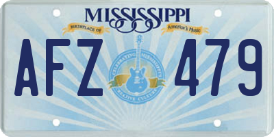 MS license plate AFZ479