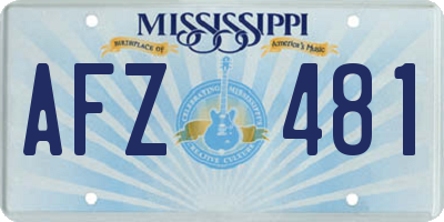 MS license plate AFZ481