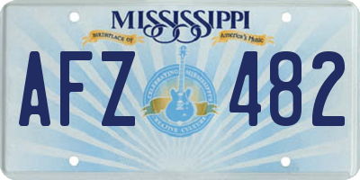 MS license plate AFZ482