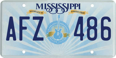 MS license plate AFZ486