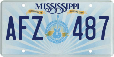 MS license plate AFZ487
