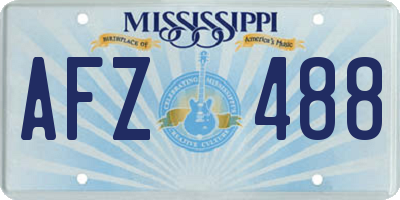 MS license plate AFZ488