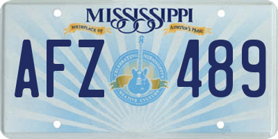 MS license plate AFZ489