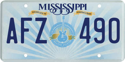 MS license plate AFZ490
