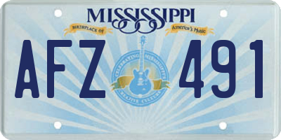 MS license plate AFZ491