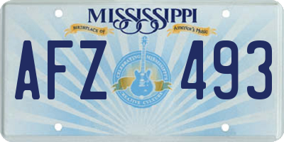 MS license plate AFZ493