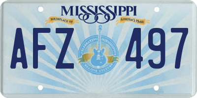 MS license plate AFZ497