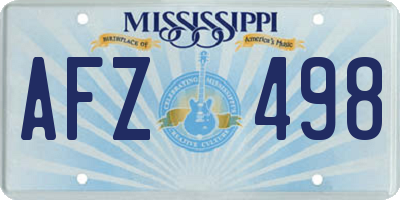 MS license plate AFZ498