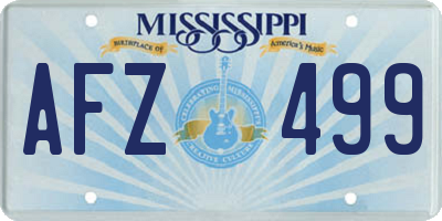 MS license plate AFZ499