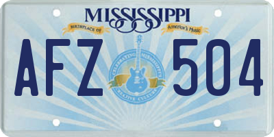 MS license plate AFZ504