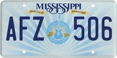 MS license plate AFZ506
