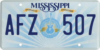 MS license plate AFZ507