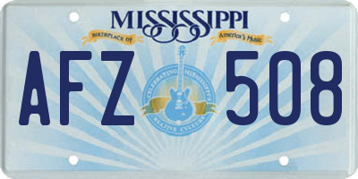 MS license plate AFZ508