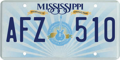 MS license plate AFZ510
