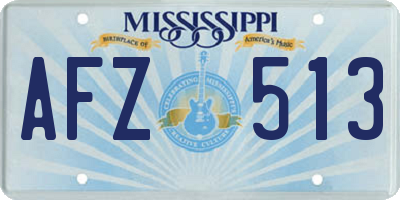 MS license plate AFZ513